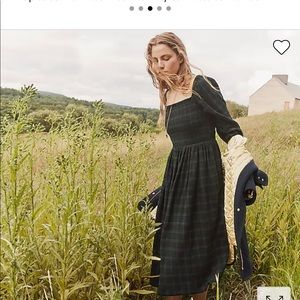 JCrew Smocked puffsleeve BlackWatch tartan flannel